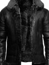 Cross-Border Trade Autumn/Winter Fleece-Lined Lapel Loose-Fit Zippered Casual Straight Bottom PU Fashionable Men's Wear