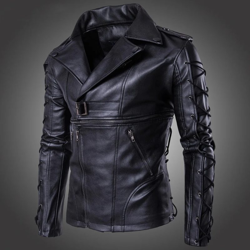 2023 Spring and Autumn New Fashion Men's Motorcycle Leather Jacket Coat Large Men's Leather Coat