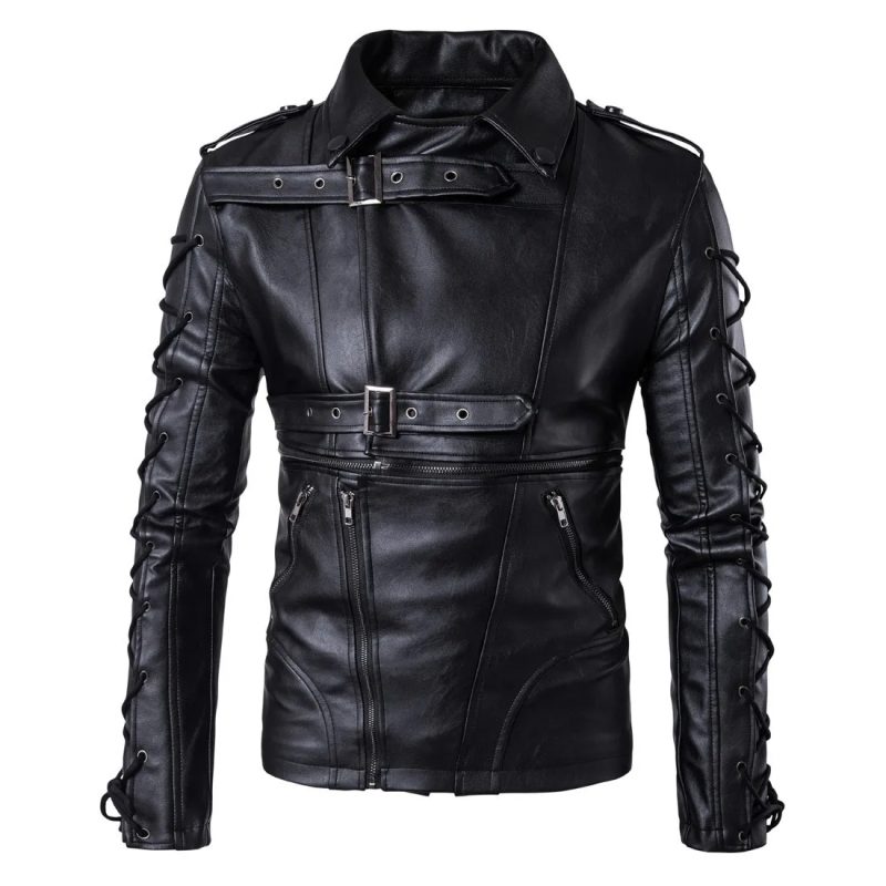 2023 Spring and Autumn New Fashion Men's Motorcycle Leather Jacket Coat Large Men's Leather Coat - Image 6