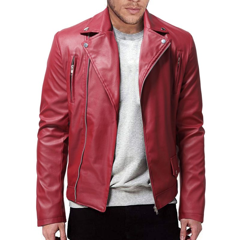 Men PU Leather Jacket Solid Color Casual Slim-Fit Zipper Long Sleeve Turn-Down Collar Motorcycle Leather JacketCoat Men Clothing - Image 10