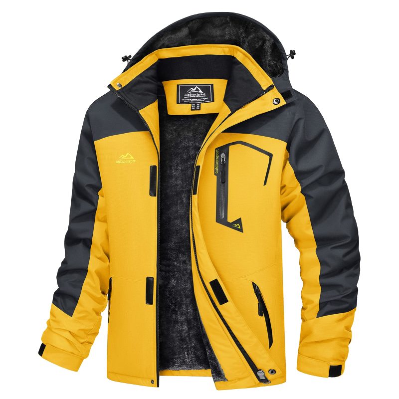 MAGCOMSEN Men's Hooded Fleece Ski Jacket Waterproof Thermal Thick Warm Parka Coats Winter Snow Jacket - Image 7