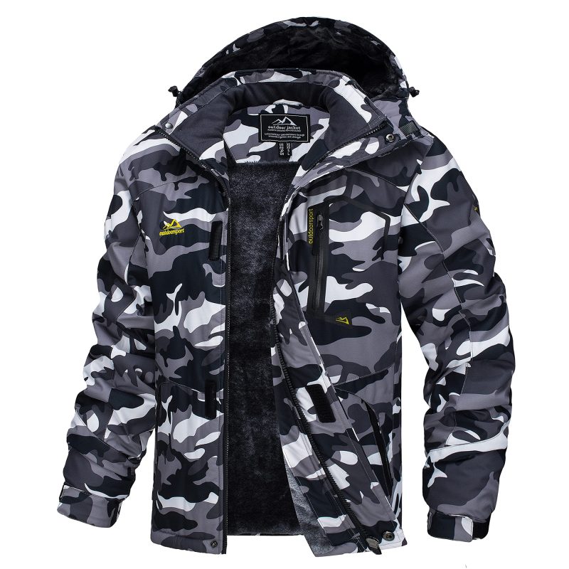 MAGCOMSEN Men's Hooded Fleece Ski Jacket Waterproof Thermal Thick Warm Parka Coats Winter Snow Jacket - Image 8
