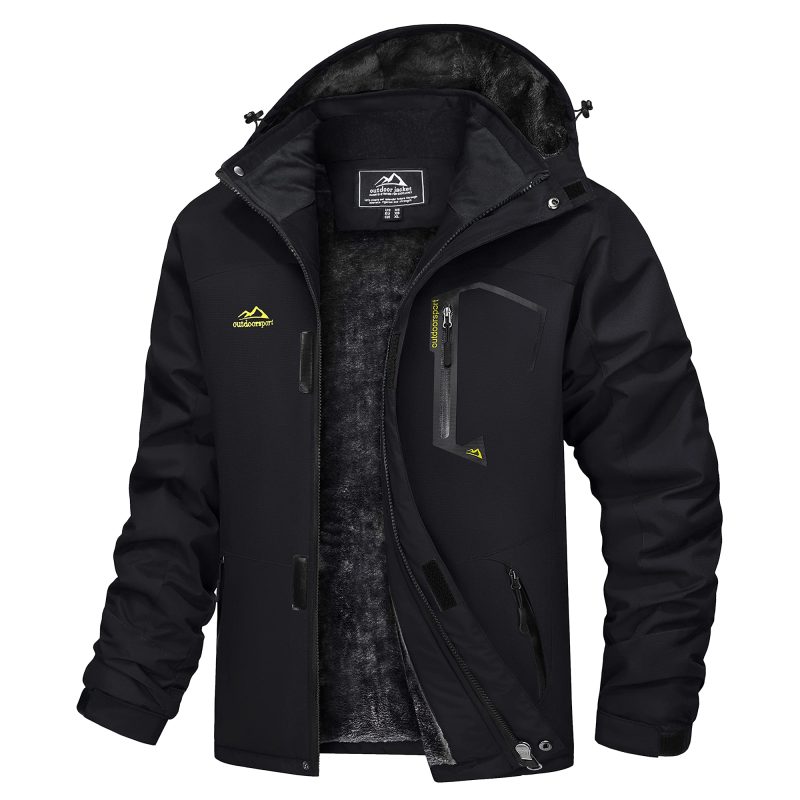 MAGCOMSEN Men's Hooded Fleece Ski Jacket Waterproof Thermal Thick Warm Parka Coats Winter Snow Jacket - Image 9