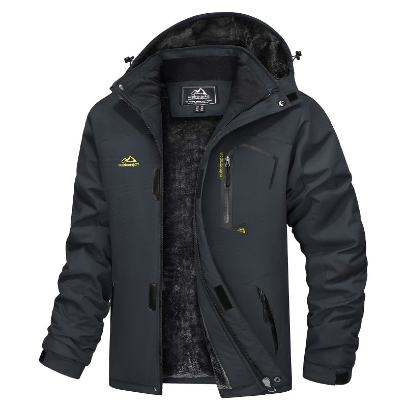 MAGCOMSEN Men's Hooded Fleece Ski Jacket Waterproof Thermal Thick Warm Parka Coats Winter Snow Jacket - Image 11