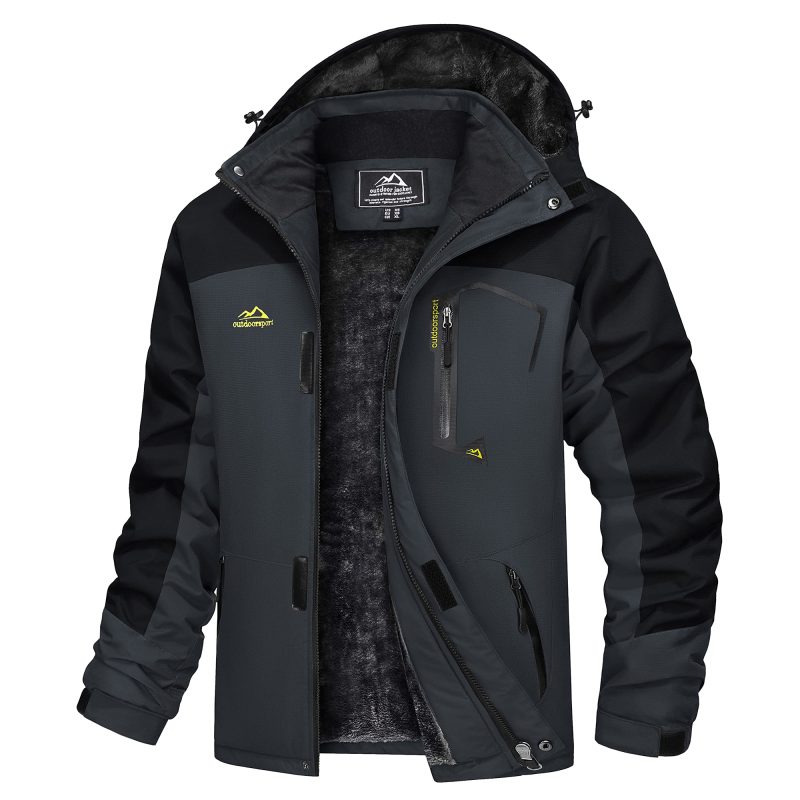 MAGCOMSEN Men's Hooded Fleece Ski Jacket Waterproof Thermal Thick Warm Parka Coats Winter Snow Jacket - Image 14