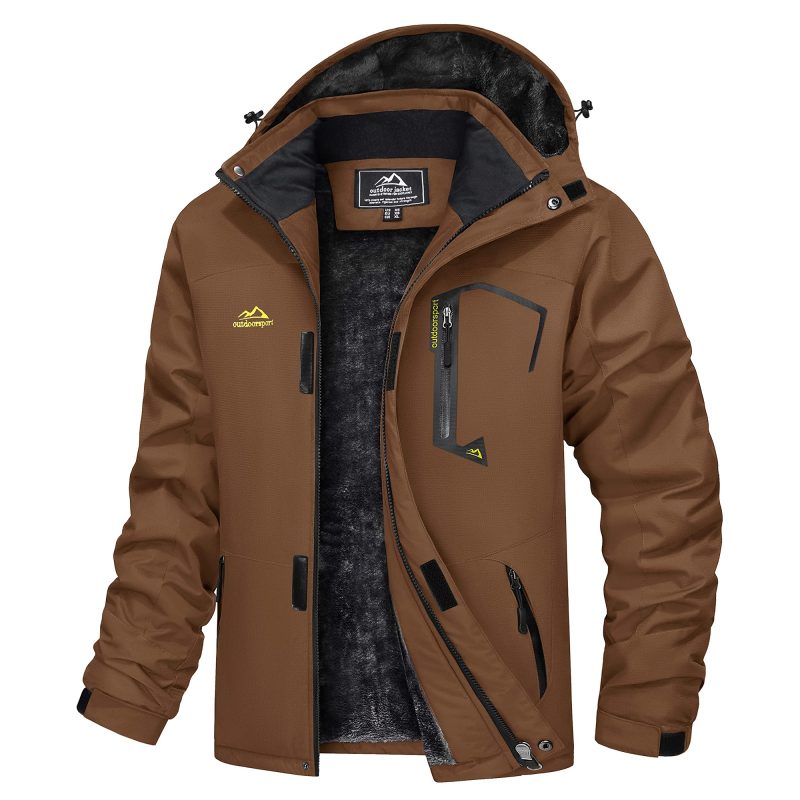 MAGCOMSEN Men's Hooded Fleece Ski Jacket Waterproof Thermal Thick Warm Parka Coats Winter Snow Jacket - Image 22
