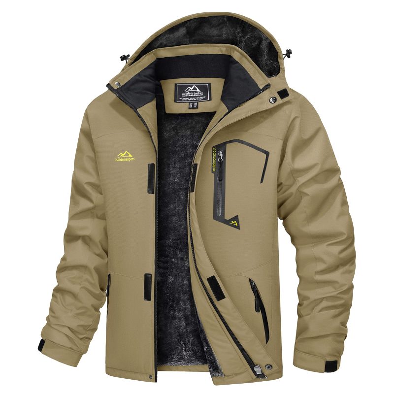 MAGCOMSEN Men's Hooded Fleece Ski Jacket Waterproof Thermal Thick Warm Parka Coats Winter Snow Jacket - Image 23