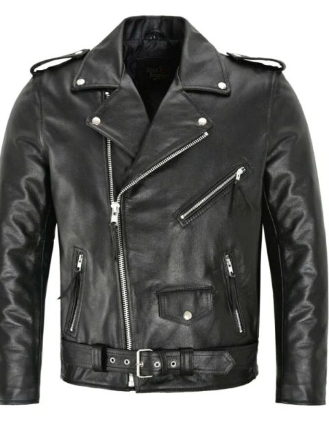 Men PU Leather Jacket Motorcycle Fashion Slim Fit Leather Coat