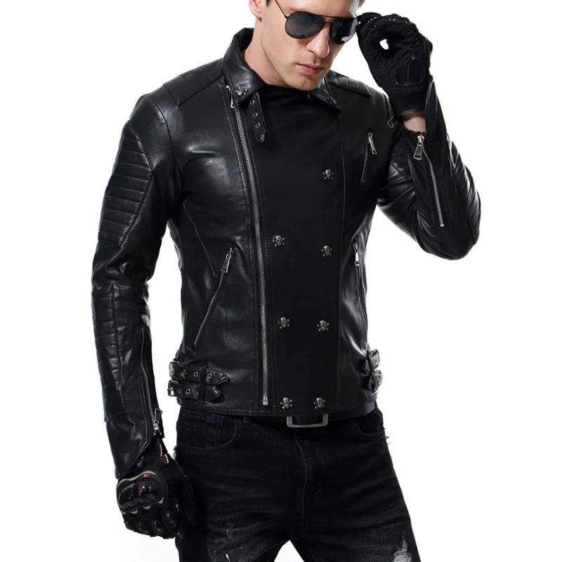 Spring and Autumn New Fashion Men's Leather Clothes Calipi Motorcycle Leather Clothes Slim Fit Leather Jackets - Image 4