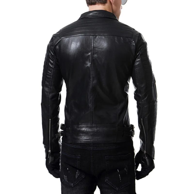 Spring and Autumn New Fashion Men's Leather Clothes Calipi Motorcycle Leather Clothes Slim Fit Leather Jackets - Image 5