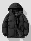 Autumn/Winter Cotton Coat Jacket Down Cotton-Padded Thickened Hooded Puffer Jacket For Men And Women Casual Loose Fit Outerwear