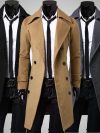 2024 New Men's Double-breasted Ni Trench Coat Long Fashion Slim Casual Coat Long Jackets for Men Techwear Coat Trench Coat