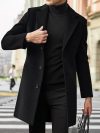 Men Slim Winter Coat Lapel Collar Long Sleeve Padded Leather Jacket Vintage Thicken Coat Sheepskin Jacket
