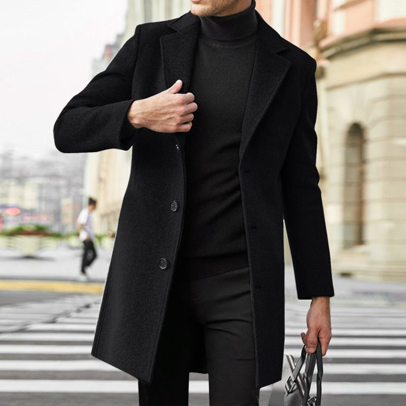 Men Slim Winter Coat Lapel Collar Long Sleeve Padded Leather Jacket Vintage Thicken Coat Sheepskin Jacket