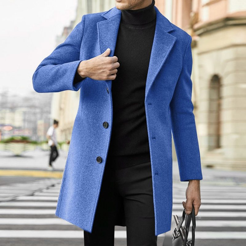Men Slim Winter Coat Lapel Collar Long Sleeve Padded Leather Jacket Vintage Thicken Coat Sheepskin Jacket - Image 7