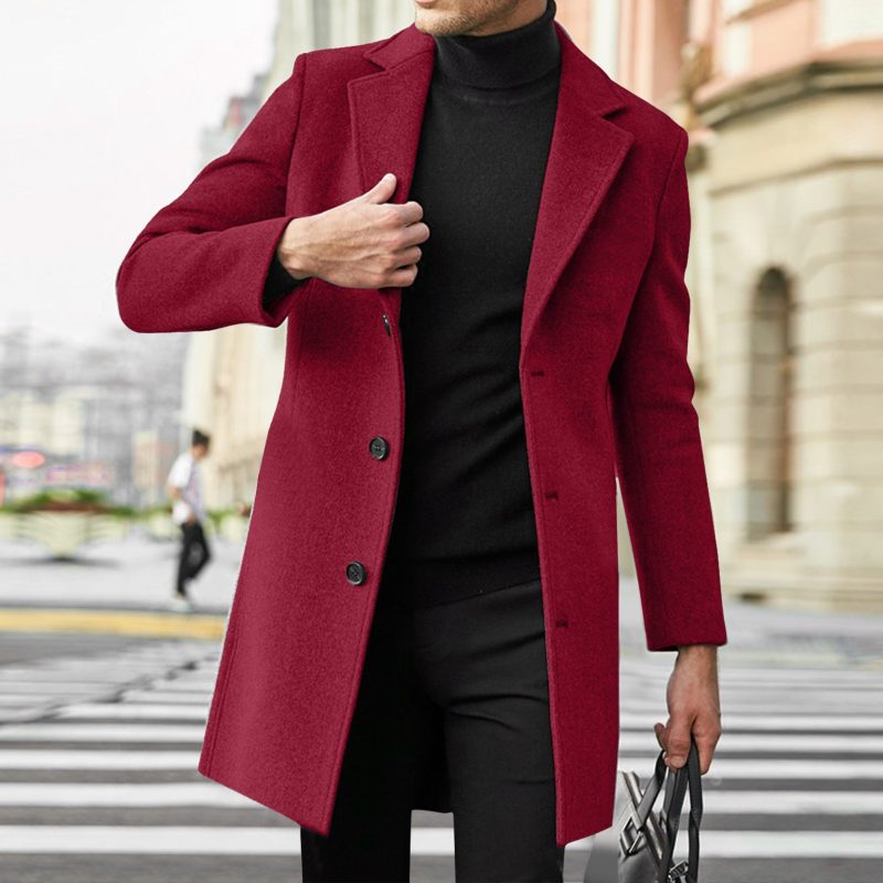 Men Slim Winter Coat Lapel Collar Long Sleeve Padded Leather Jacket Vintage Thicken Coat Sheepskin Jacket - Image 10