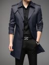 Spring Autumn Long Trench Men Fashion Business Casual Windbreaker Coat Mens Solid Single Breasted Trench Outerwear Plus Size 5Xl