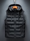 Brand Mens Jacket Sleeveless Vest Hooded Fashion Casual Coats Male Cotton-Padded Men's Vest Men Zipper Waistcoats Plus size 6XL
