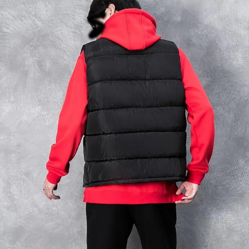 White Vest Jacket Men Slim Fit Stand Collar Sleeveless Puffer Jackets Spring Autumn Casual Waistcoat Men Warm Coat 2023 Trends - Image 4