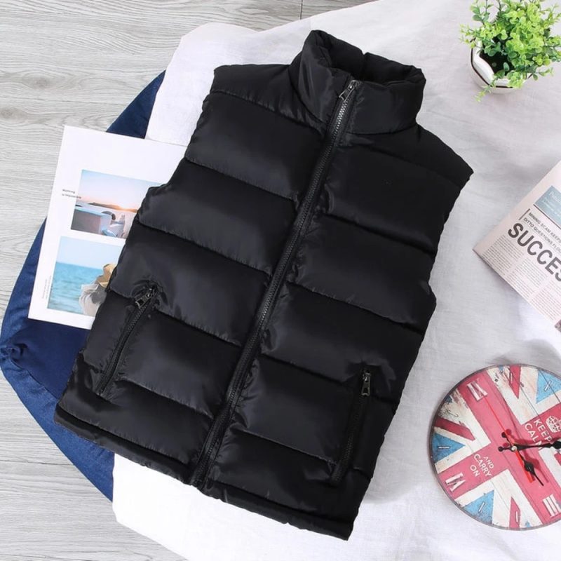White Vest Jacket Men Slim Fit Stand Collar Sleeveless Puffer Jackets Spring Autumn Casual Waistcoat Men Warm Coat 2023 Trends - Image 5
