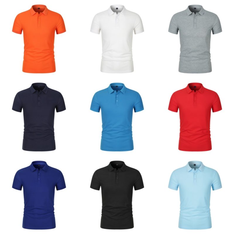 Men's Lapel Summer Short Sleeved Polos Shirt Casual Ribbed Breathable High-Quality Top Loose Fitting Work Clothes shirts for men