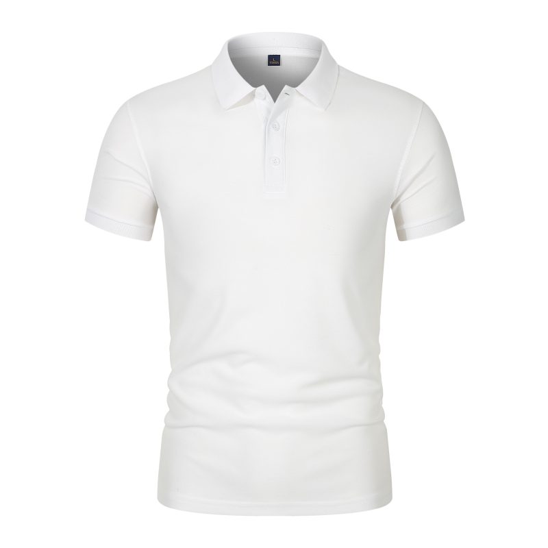 Men's Lapel Summer Short Sleeved Polos Shirt Casual Ribbed Breathable High-Quality Top Loose Fitting Work Clothes shirts for men - Image 3