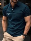 Men's Golf Shirt Pique Polo Shirt Casual Holiday Short Sleeve Fashion Solid Color Patchwork Pocket Summer Regular Fit Golf Shirt