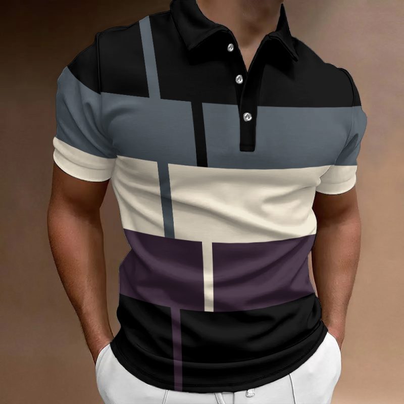 Summer Men 3D Striped Polo Shirt Oversize Short Sleeved T-Shirt Breathable Men's Clothing Casual Sports Street Polo For Men - Image 14