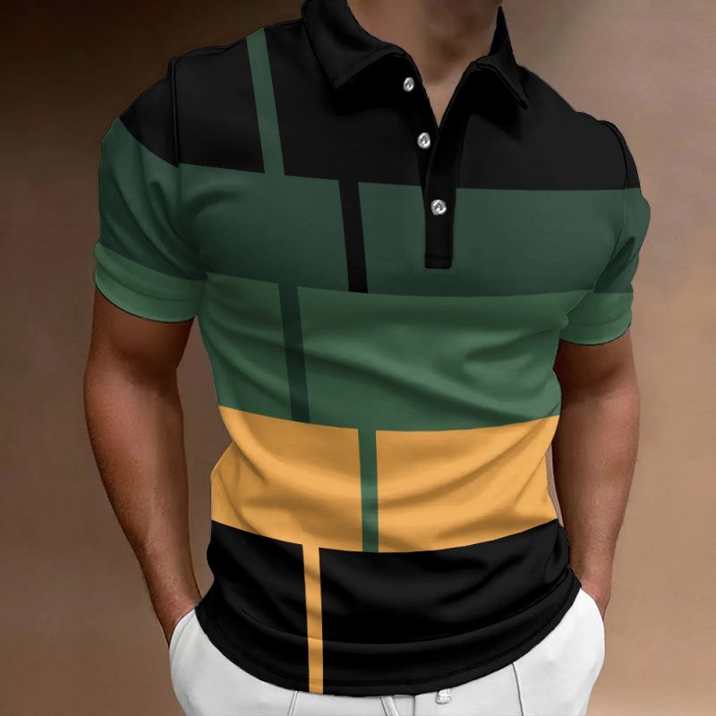 Summer Men 3D Striped Polo Shirt Oversize Short Sleeved T-Shirt Breathable Men's Clothing Casual Sports Street Polo For Men - Image 15