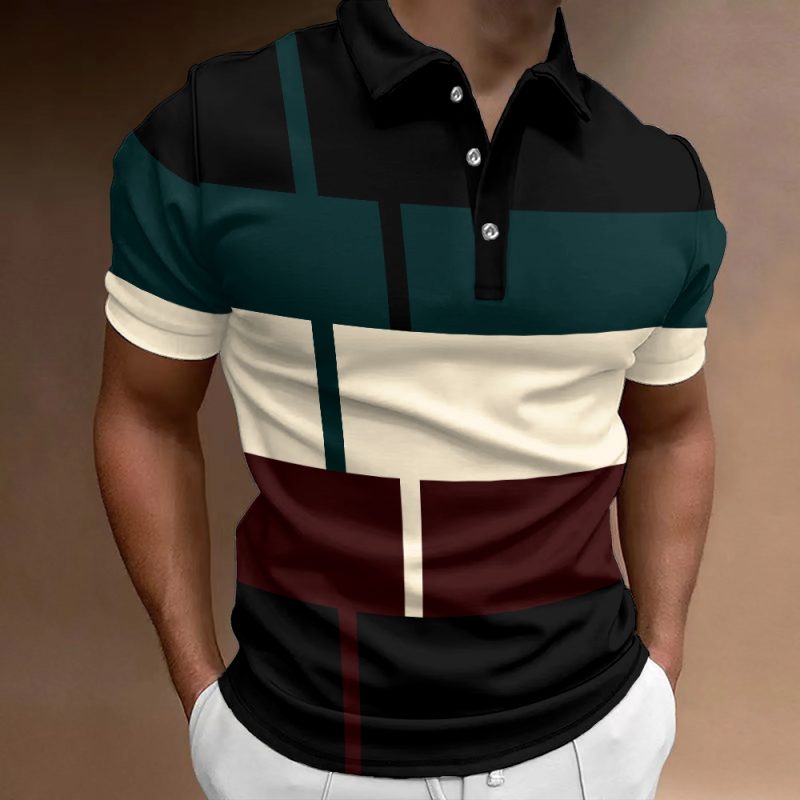 Summer Men 3D Striped Polo Shirt Oversize Short Sleeved T-Shirt Breathable Men's Clothing Casual Sports Street Polo For Men - Image 17