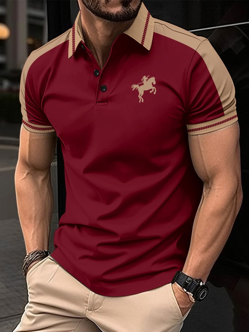 2024 New Fashion Printed Men's Short-Sleeved POLO Shirt Men's High Street T-shirt Men's Casual Sreathable Summer POLO Shirt - Image 4
