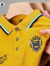New Men's Business Casual Short Sleeved Shirt Embroidered Solid Color Polo Shirt Fashion Breathable Comfortable Versatile Top