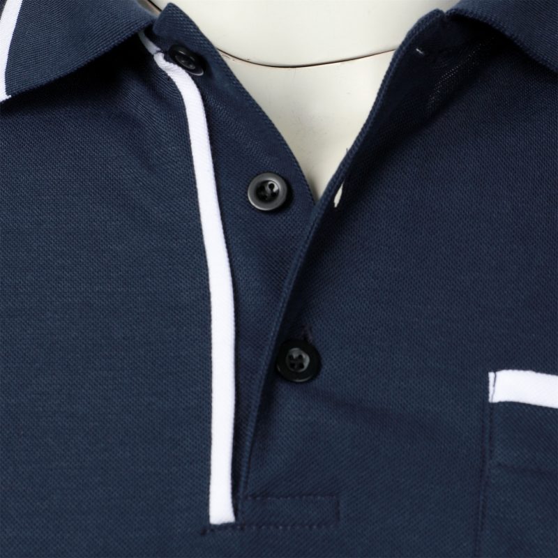 Men's casual fashion solid color short sleeve top lapel men's short sleeve T-shirt Casual fashion solid color top short sleeve - Image 5