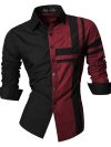 Men's retro red cross pattern shirt 3D simple all-match printed long-sleeved shirt men's casual fashion hip-hop neutral clothing