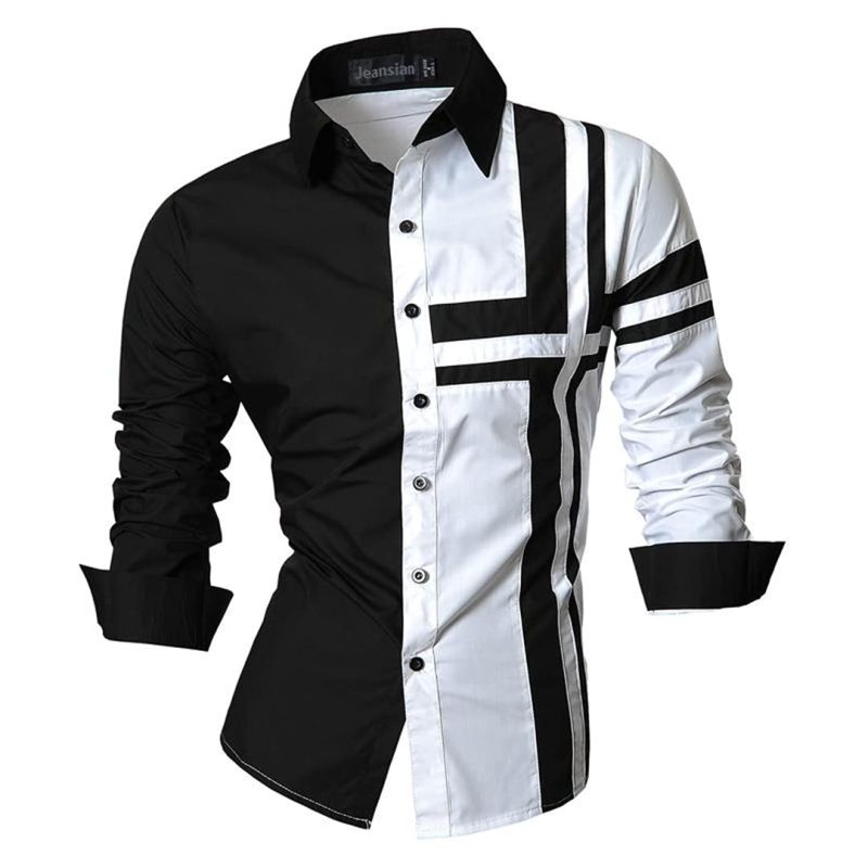 Men's retro red cross pattern shirt 3D simple all-match printed long-sleeved shirt men's casual fashion hip-hop neutral clothing - Image 2