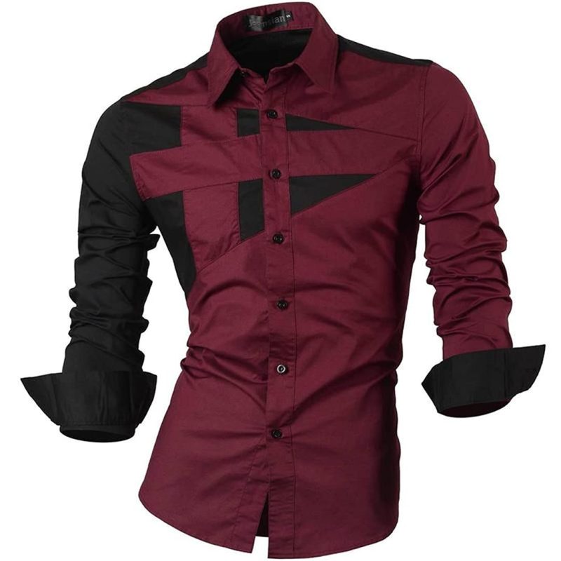 Men's retro red cross pattern shirt 3D simple all-match printed long-sleeved shirt men's casual fashion hip-hop neutral clothing - Image 7