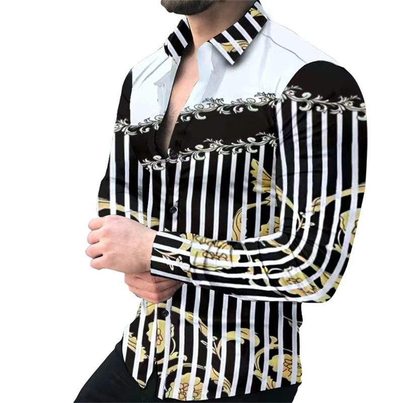 Luxury Fashion Men's social shirt Casual Leopard Chain Print Long Sleeve Shirt Streetwear High Quality men clothing Size S-5XL - Image 2