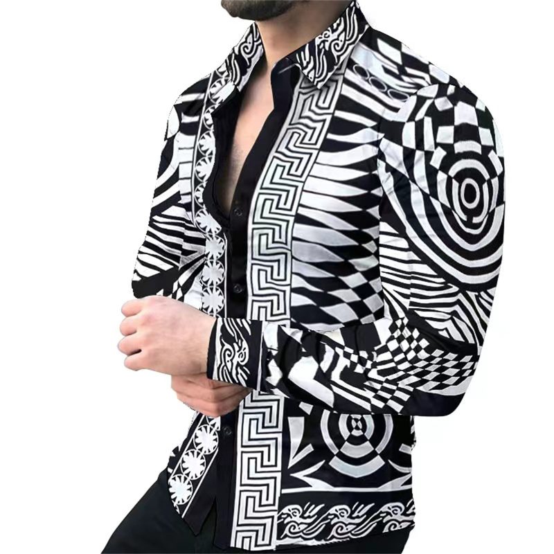 Luxury Fashion Men's social shirt Casual Leopard Chain Print Long Sleeve Shirt Streetwear High Quality men clothing Size S-5XL - Image 7