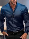 Slim spring and autumn new men's hot shirt, polka dot print daily casual stand collar long-sleeved shirt, Europe and the United