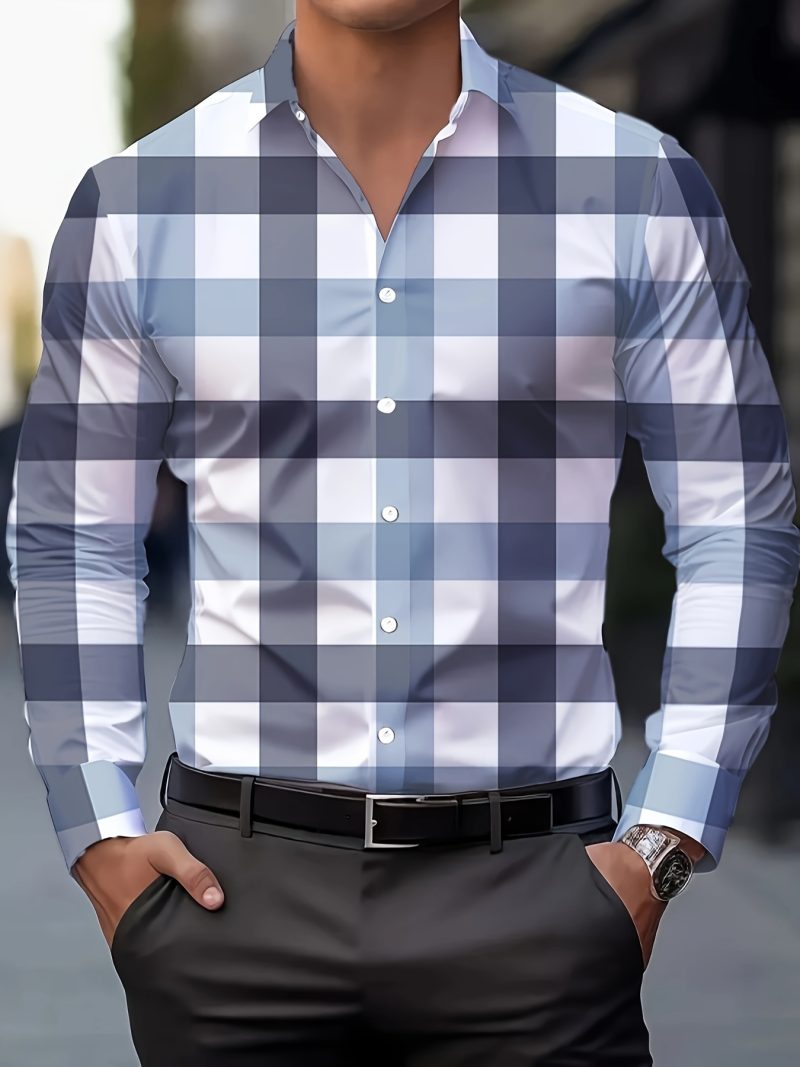 Suit shirt pink black white casual outdoor solid color striped comfortable soft lapel men's tops office plus size 2024 - Image 14