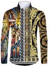 High End Luxury Golden Pattern 3D Printed Short/Full Sleeve Button-down Shirts For Men Street Style Trendy Tops Hip Hop Outfits