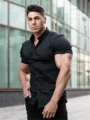 Summer Fashion Super Slim Fit Short Sleeve Shirts Men Classic Casual Dress Shirt Male Hipster Relaxed Luxe Formal Shirt