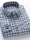 2024 High Quality 100% Cotton Plus Size 5xL Man Long Sleeve Shirt Fashion Plaid Casual Striped Dress Business Work Men Shirts