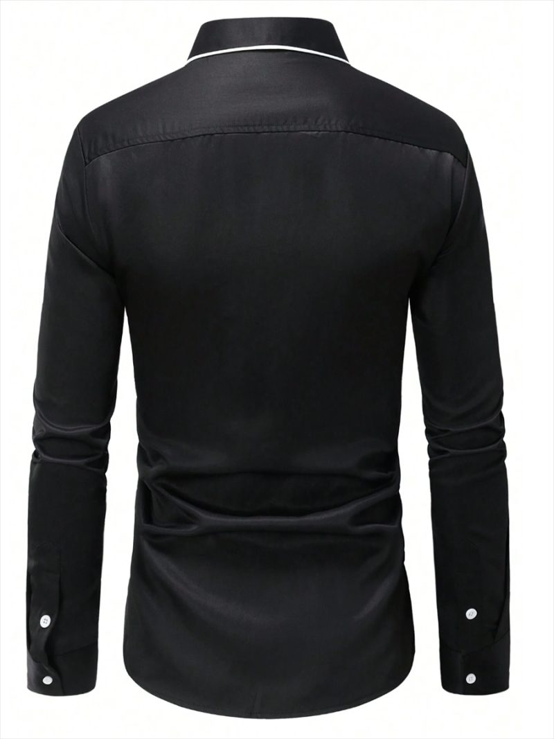 2024 Fashion Lapel Long Sleeve Men's Shirt Simple Casual Men's Street Dance Shirt European Size 5XL Fast Shipping Printed Shirt - Image 3