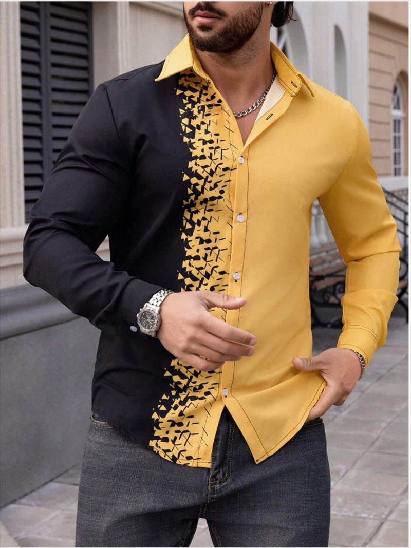 2024 Fashion Lapel Long Sleeve Men's Shirt Simple Casual Men's Street Dance Shirt European Size 5XL Fast Shipping Printed Shirt - Image 7