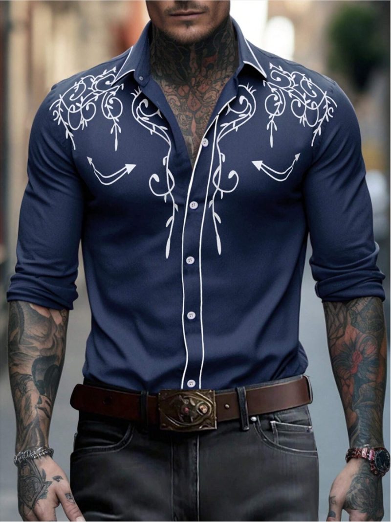 2024 Fashion Lapel Long Sleeve Men's Shirt Simple Casual Men's Street Dance Shirt European Size 5XL Fast Shipping Printed Shirt - Image 9