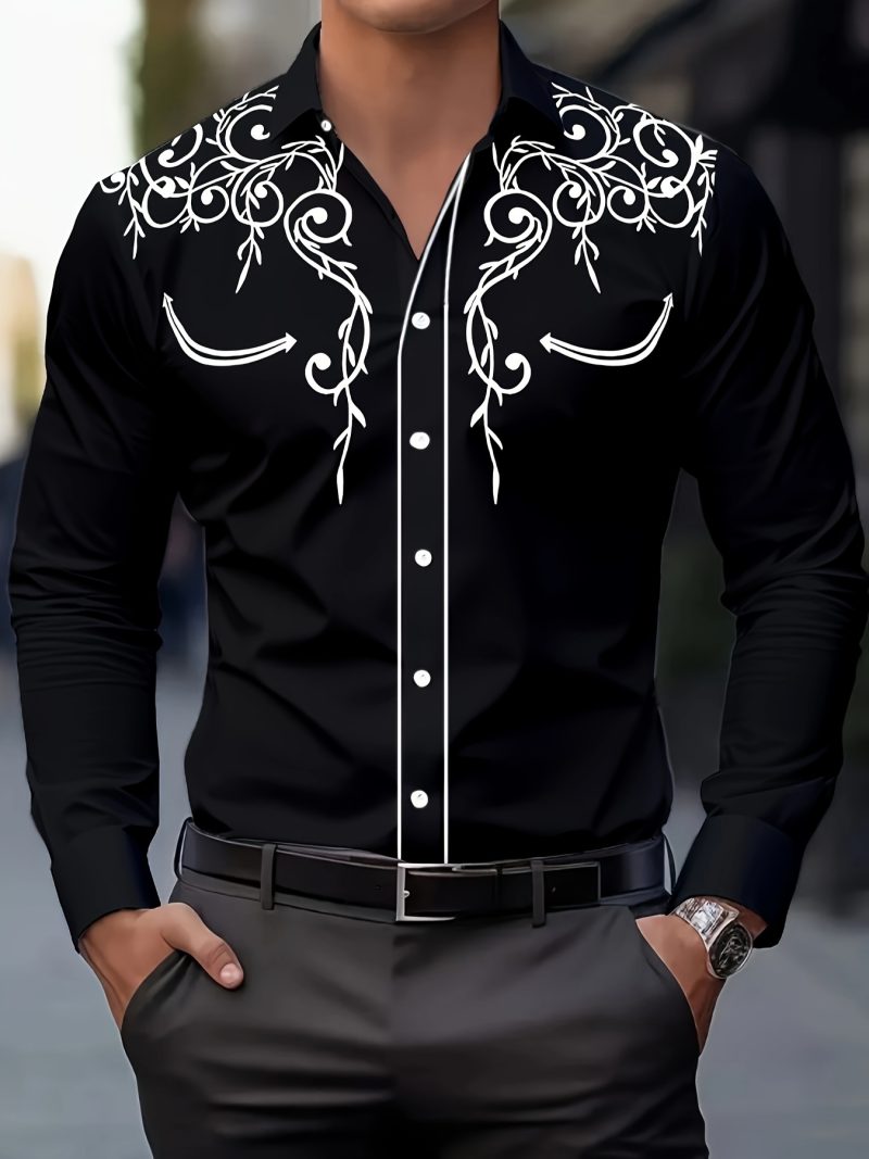 2024 Fashion Lapel Long Sleeve Men's Shirt Simple Casual Men's Street Dance Shirt European Size 5XL Fast Shipping Printed Shirt - Image 12
