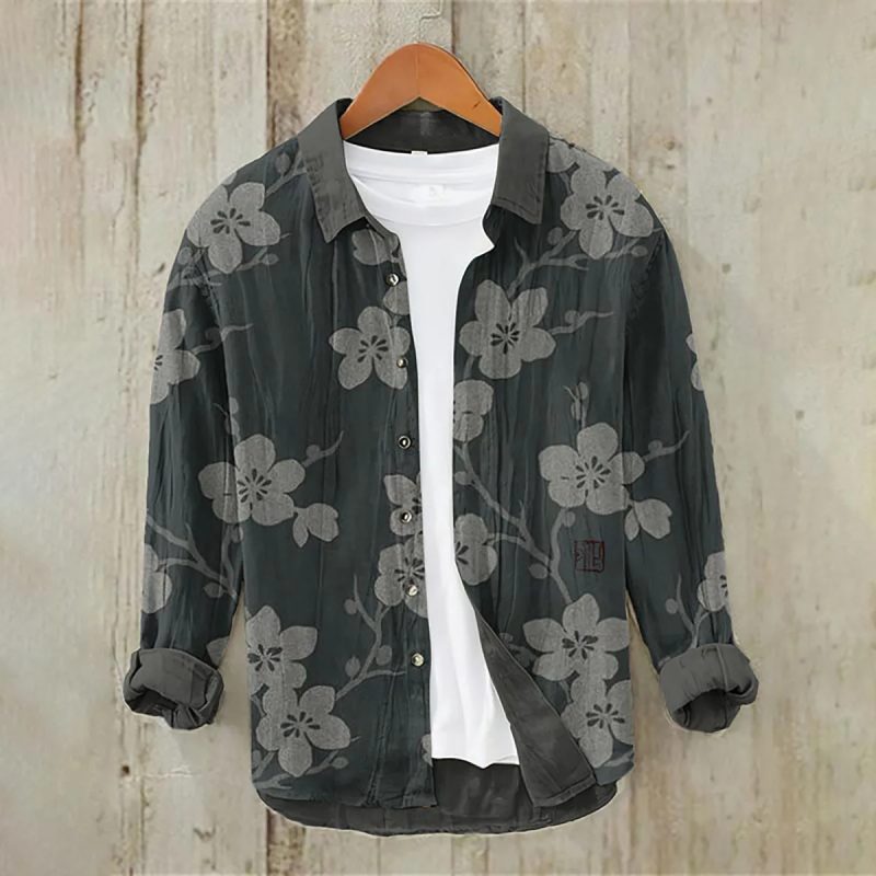 2024 Men's 3D Printed Pattern Lapel Top Casual Loose Retro Long Sleeved Shirt New Fashion Design Harajuku men's Shirt S-5XL - Image 10