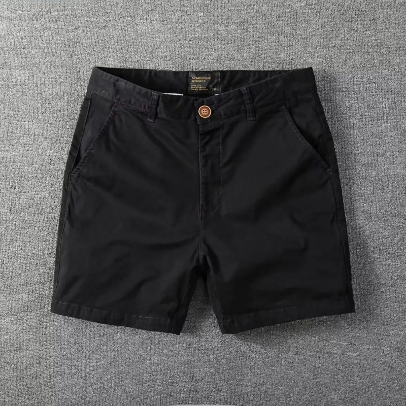 Men's Casual Cotton Shorts Summer Solid Color Slim Fit Loose Fit Thin Three-quarter Length Pants Workwear - Image 4