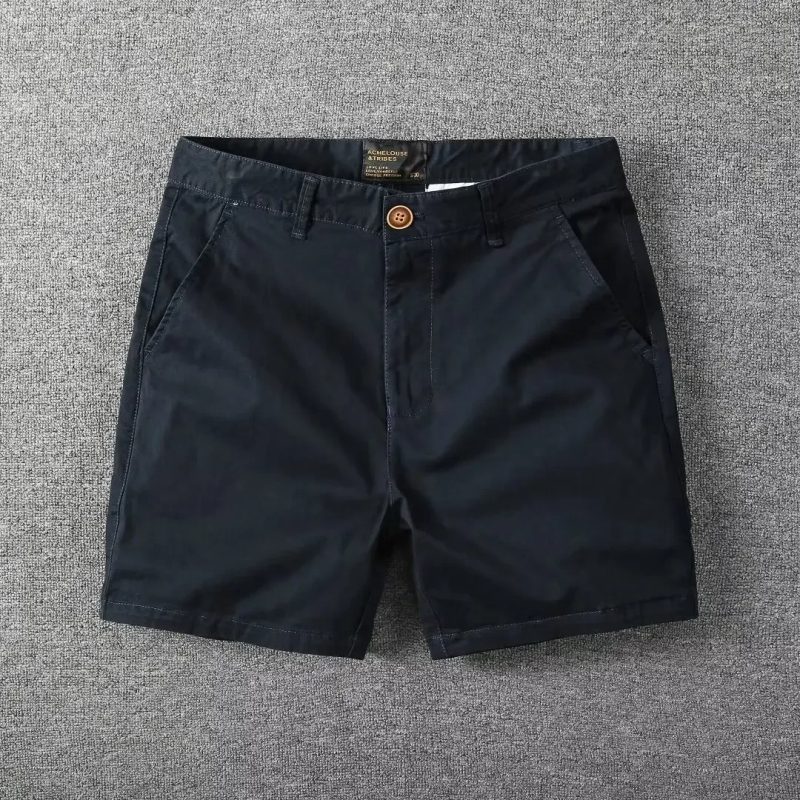 Men's Casual Cotton Shorts Summer Solid Color Slim Fit Loose Fit Thin Three-quarter Length Pants Workwear - Image 5